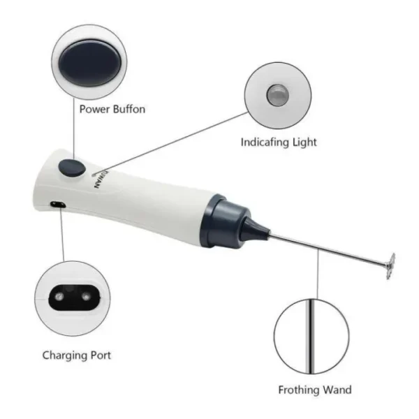 Coffee Foamer- Rechargeable (White) - Image 2
