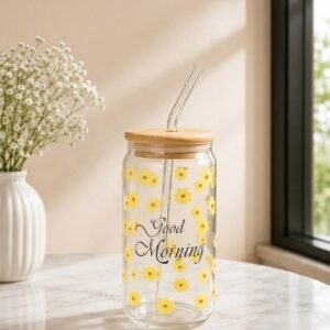 Bongbean sunflower glass jar