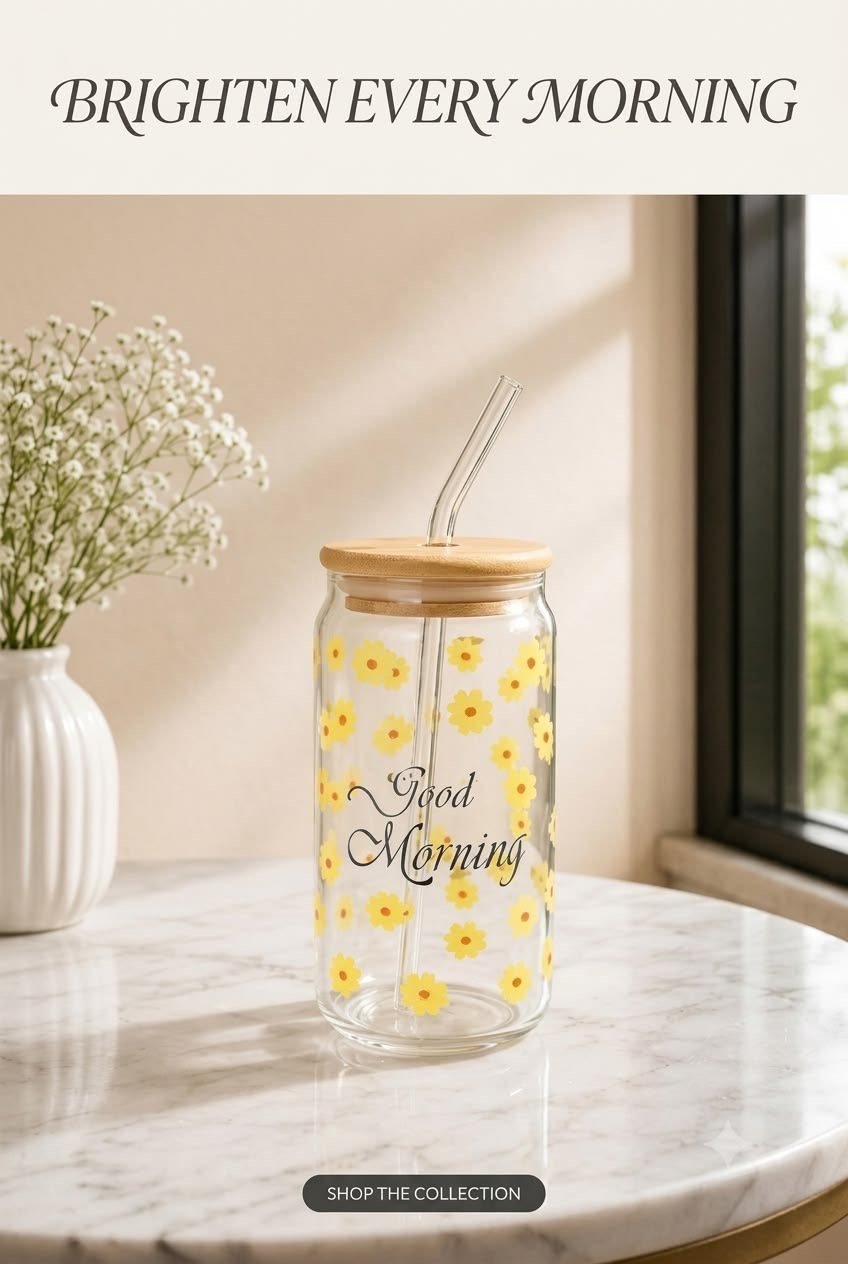 Bongbean sunflower glass jar